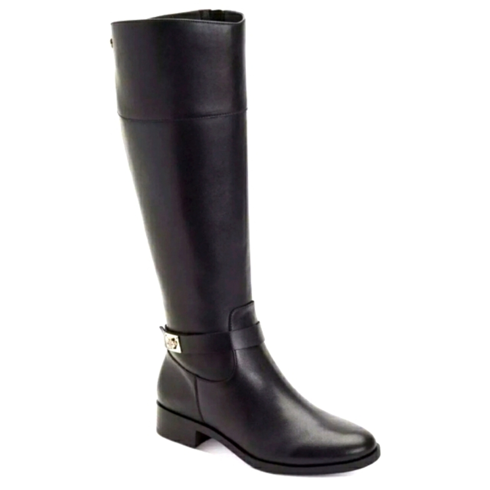 Charter Club Women's Johannes Leather Riding Boots Black Sz. 7M
